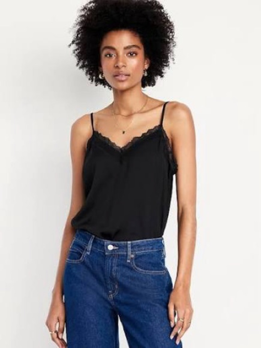Old Navy Black Lace-Trim Camisole